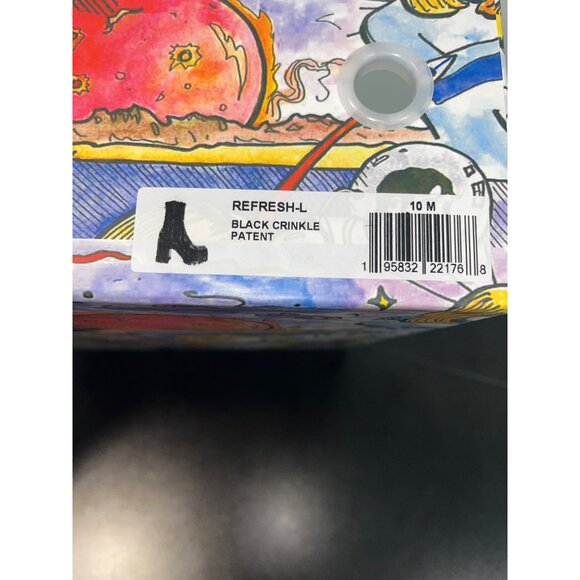 Jeffrey Campbell Womens Black‎ Patent Leather Platform Boots Chunky Heels Sz 10 - Picture 9 of 12